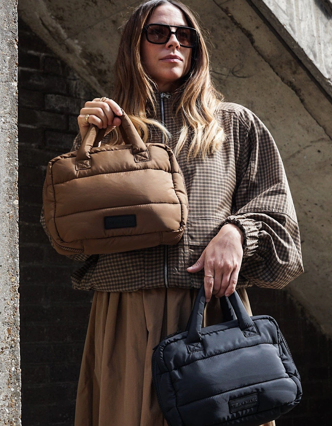 T+M Puffy Micro Changing Grab Bag Coffee