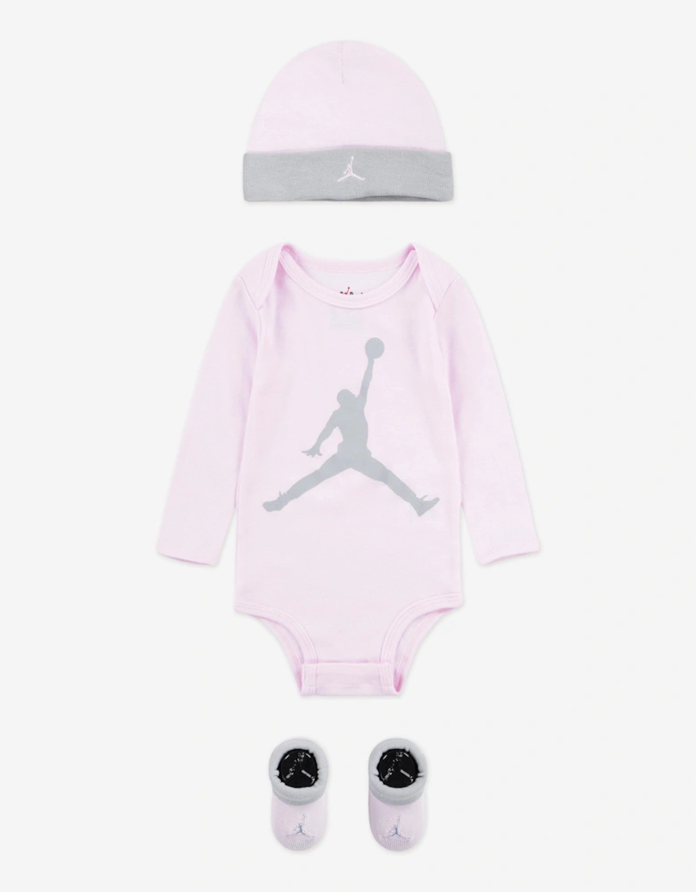 Jordan Baby Girls Jumpman Bodysuit Set in Pink