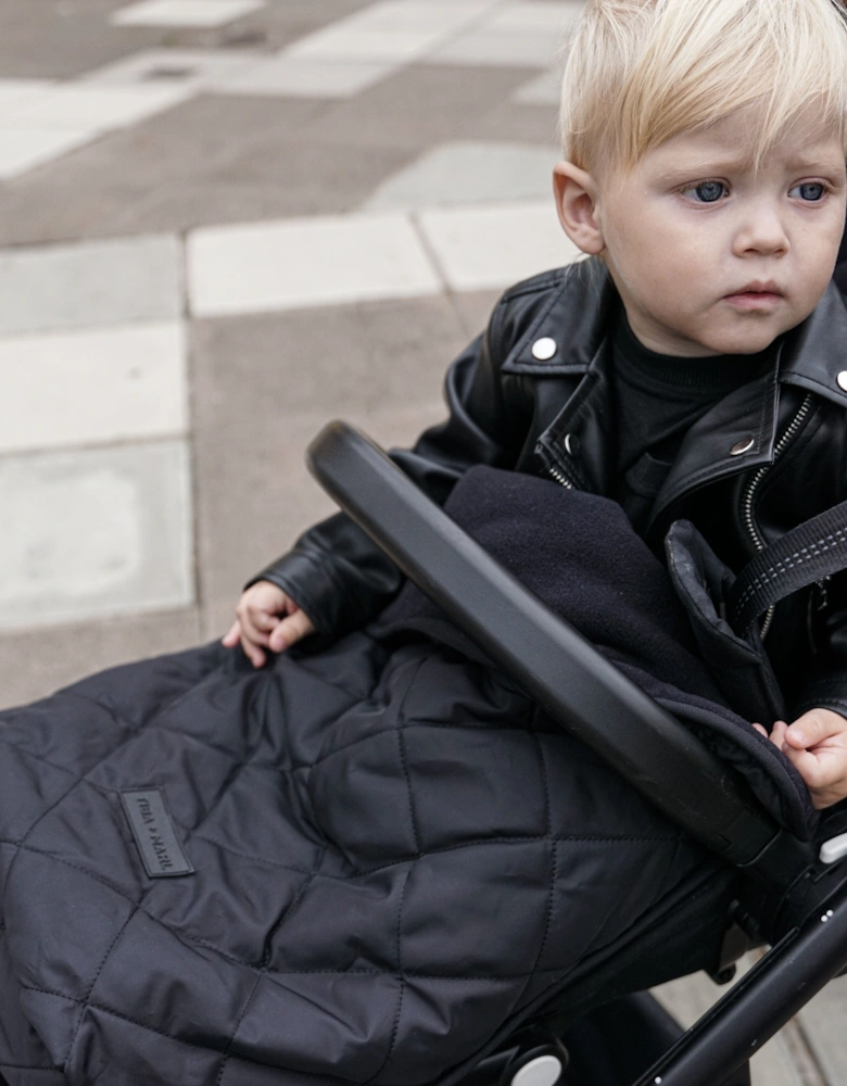 Universal Buggy Footmuff Black Quilted