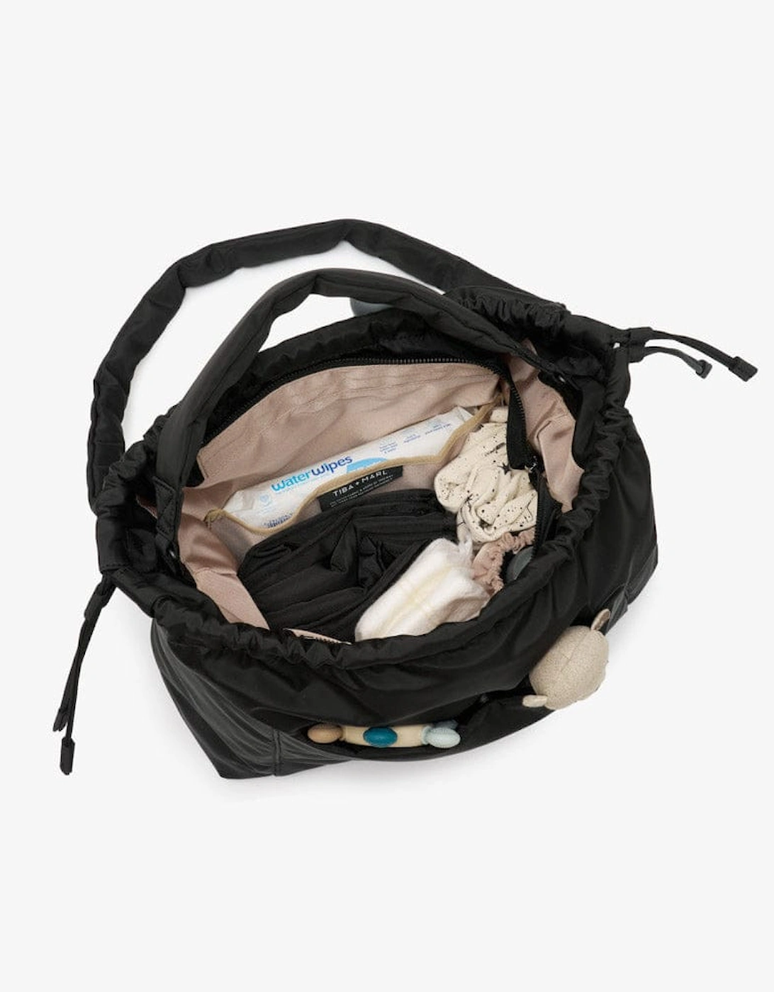 Luna Drawstring Changing Tote Black