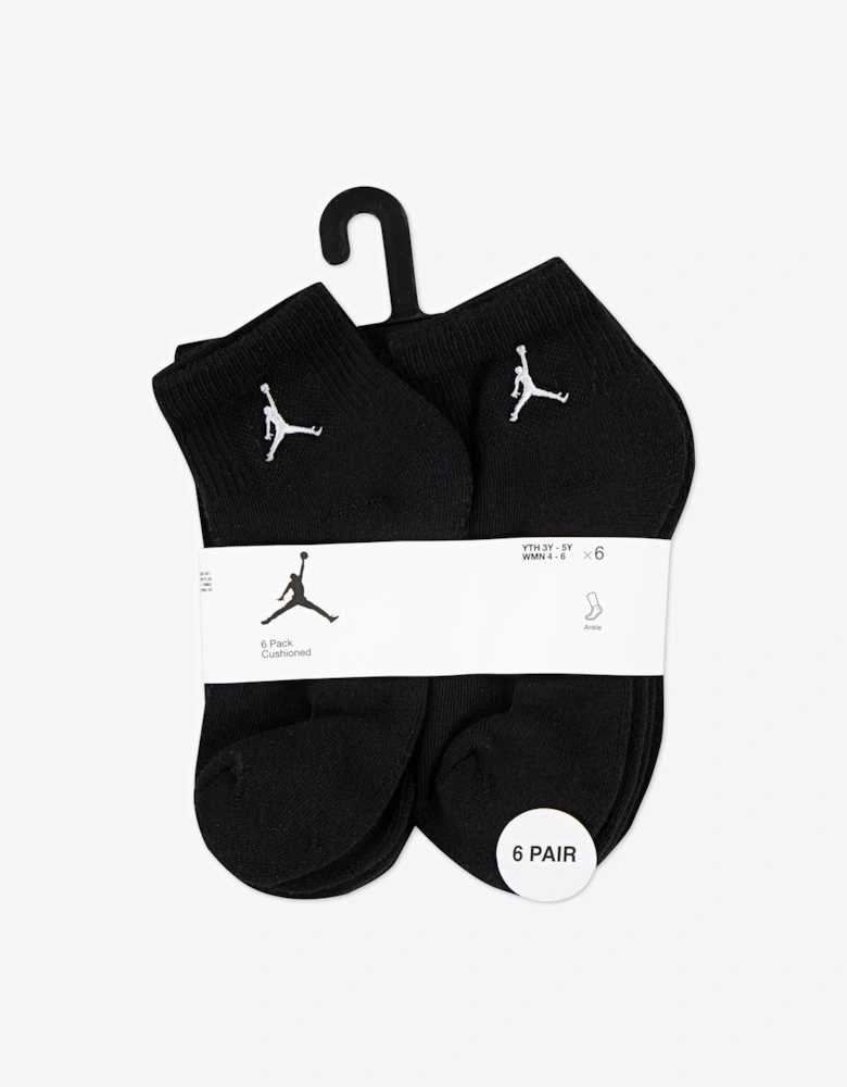 Jordan Kids Everyday Essentials 6 Pack Socks Set in Black
