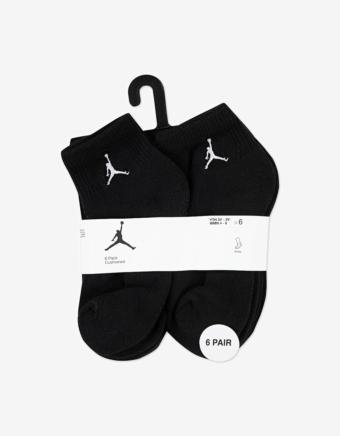 Jordan Kids Everyday Essentials 6 Pack Socks Set in Black