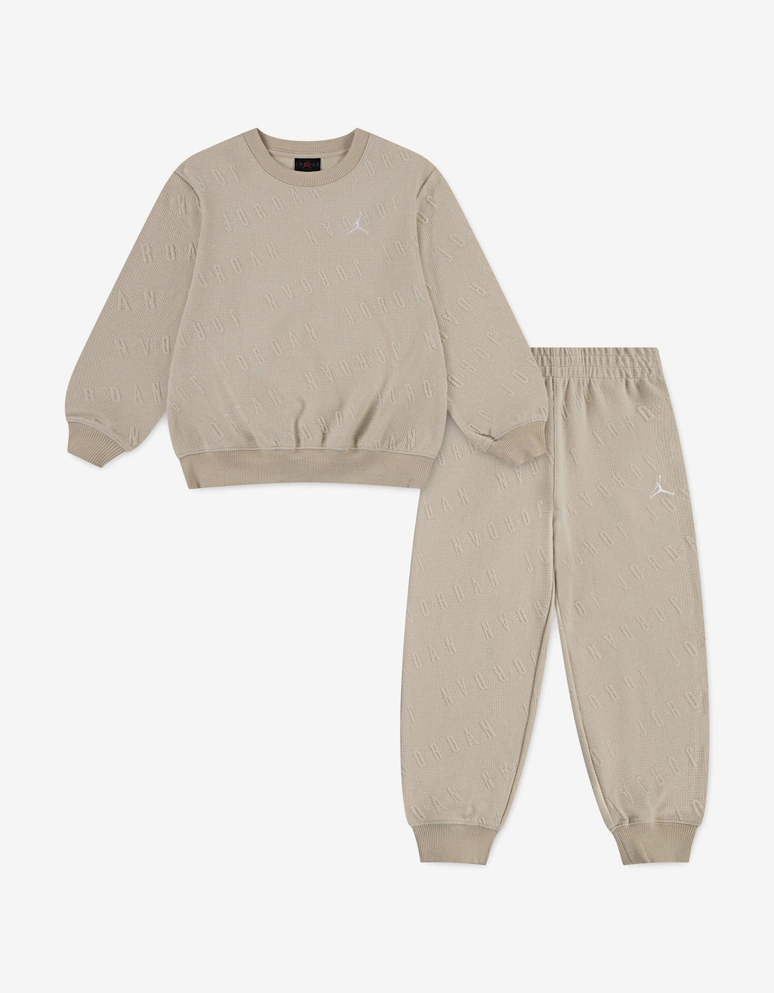 Nike Jordan Girls MJ HBR Bubble Knit Tracksuit in Beige - Cream