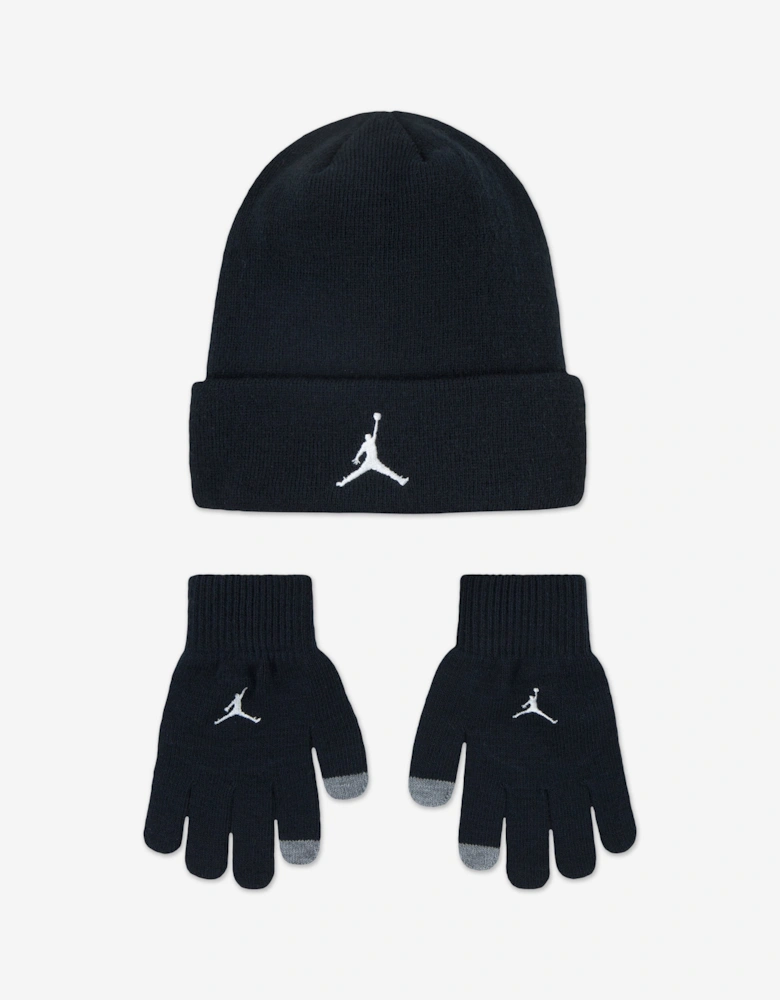 Jordan Kids Essentials Beanie Set in Black