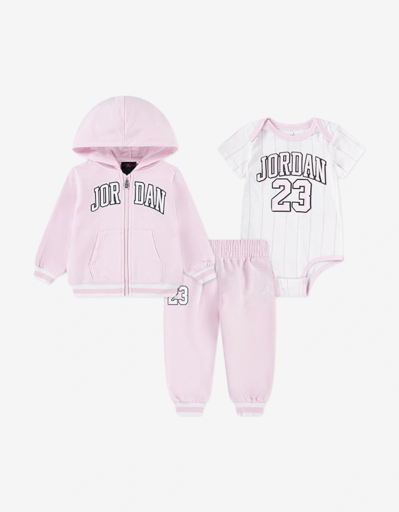Jordan Baby Girls MJ 23 FZ Tracksuit Set in Pink