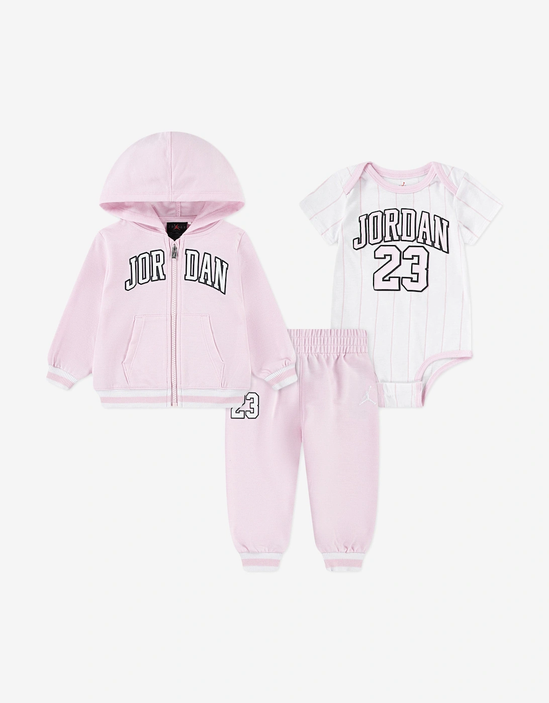 Jordan Baby Girls MJ 23 FZ Tracksuit Set in Pink, 6 of 5