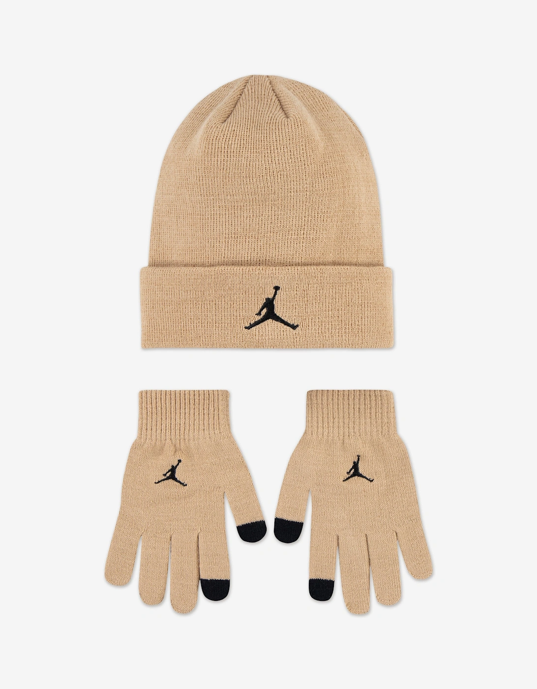 Jordan Kids Essentials Beanie Set in Beige, 6 of 5