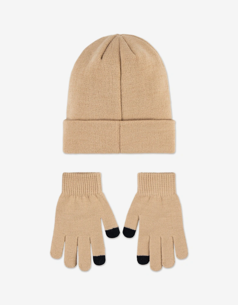 Jordan Kids Essentials Beanie Set in Beige