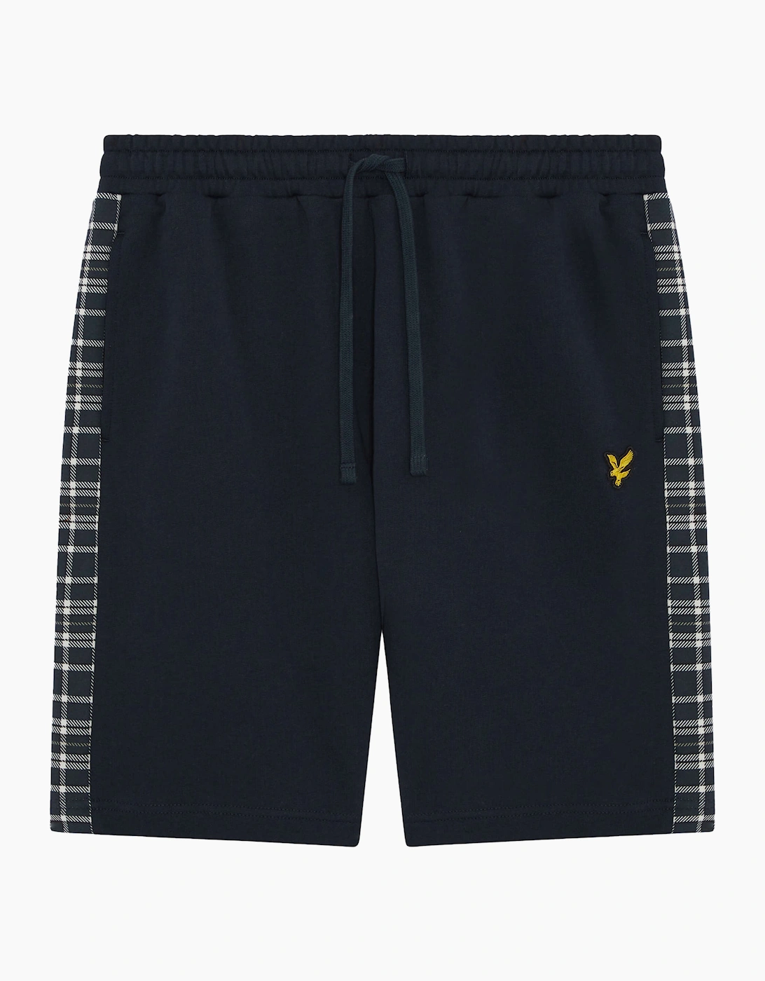 Lyle & Scott Check Panelled Sweat Shorts Dark Navy, 5 of 4