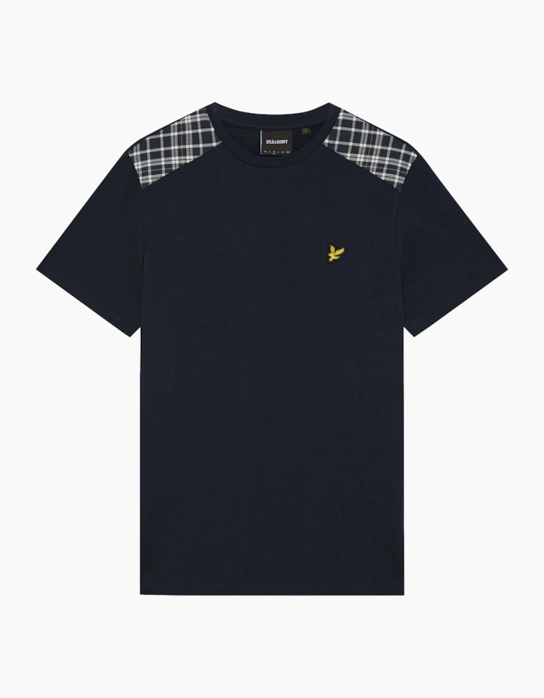 Lyle & Scott Check Panelled T-Shirt Dark Navy