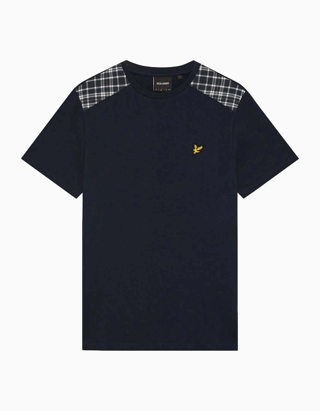 Lyle & Scott Check Panelled T-Shirt Dark Navy