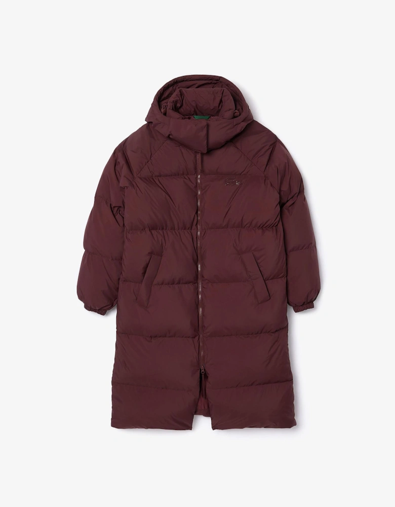Long Oversized Down Jacket - Long Oversized Down Logo Jacket