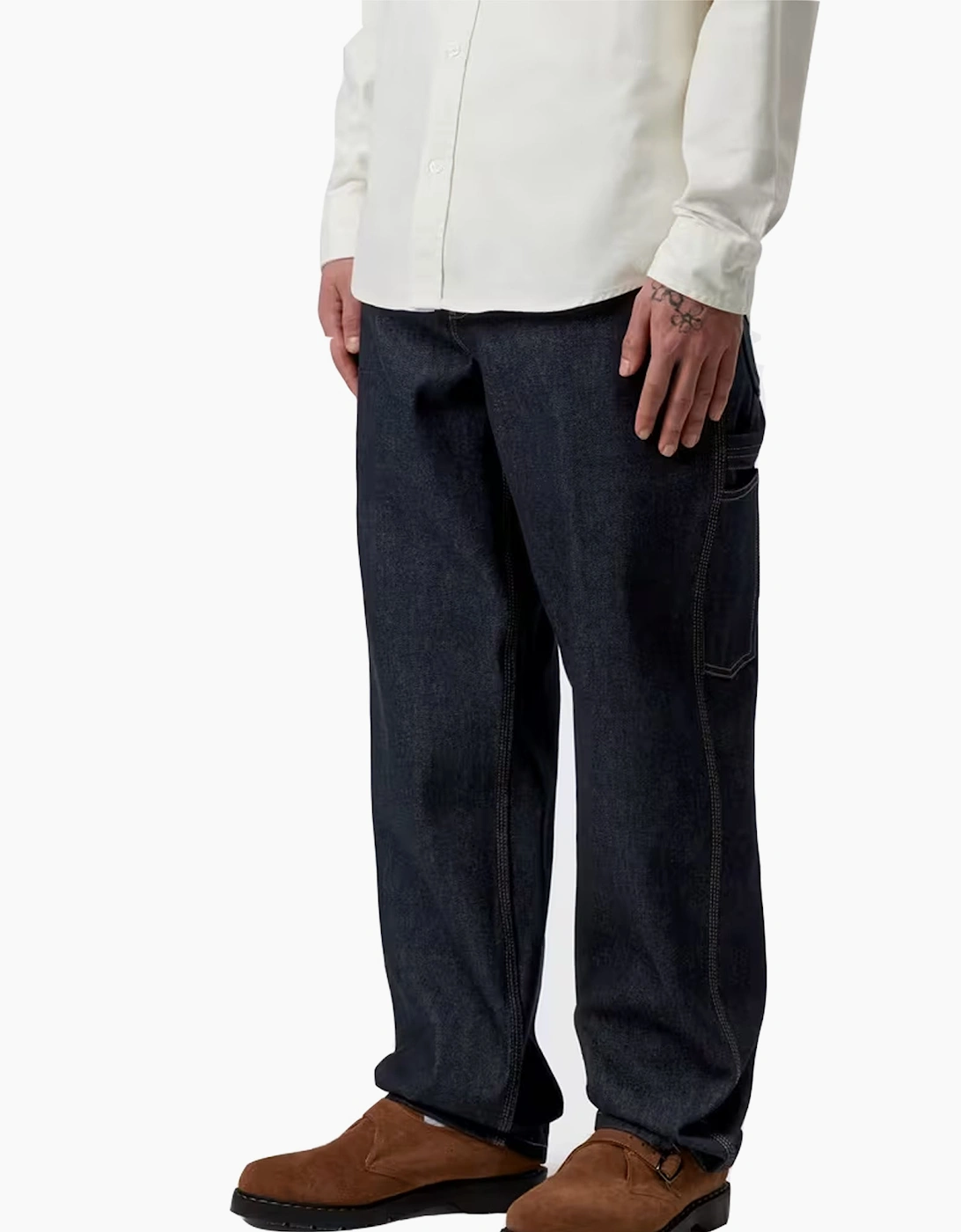 Denim Single Knee Pant Blue Rigid