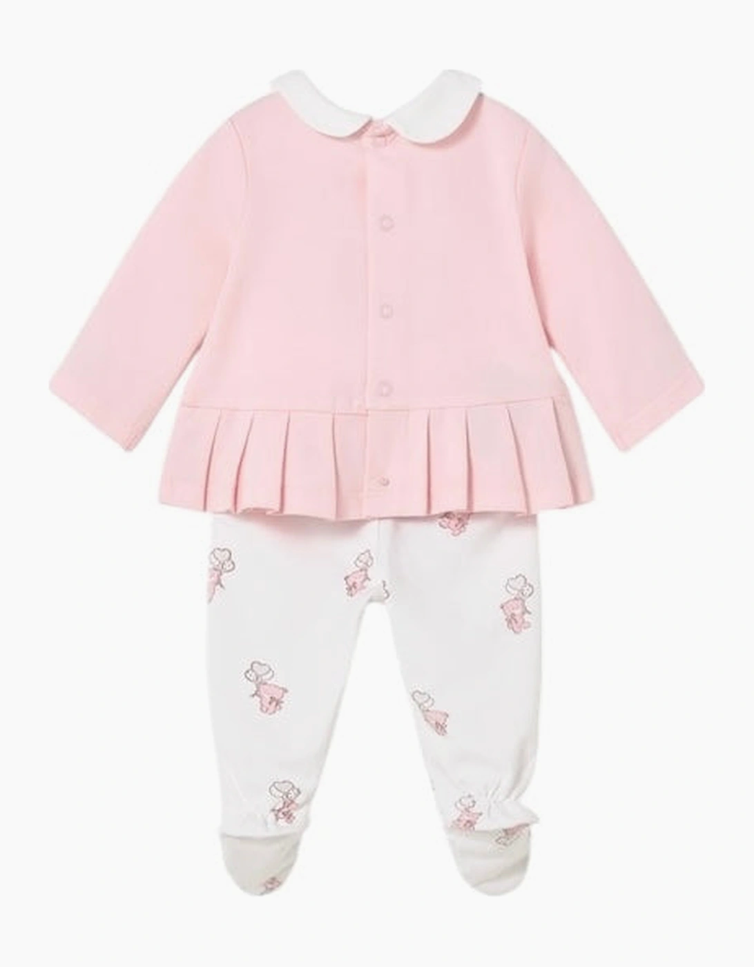 Girls Pale Pink Teddy Bear Pant Set