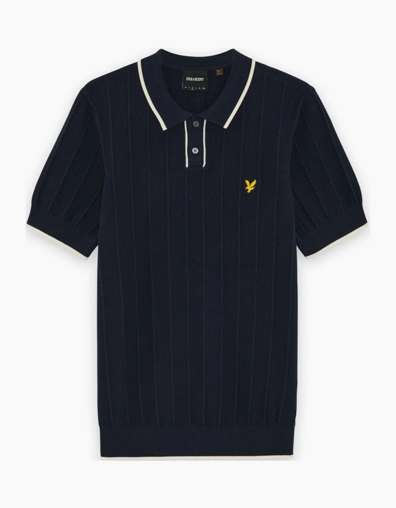 Lyle & Scott Tipped Pique Knitted Polo DARK NAVY