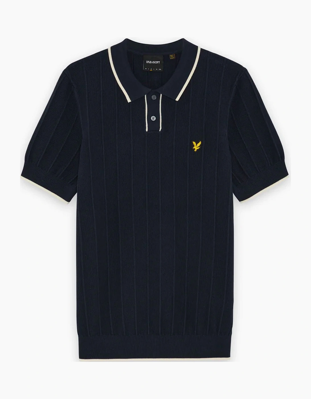 Lyle & Scott Tipped Pique Knitted Polo DARK NAVY, 6 of 5
