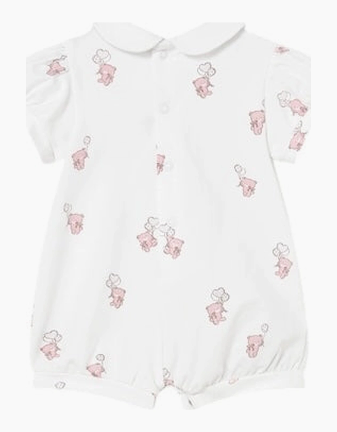 Girls Pale Pink Teddy Bear 2 Pack Rompers