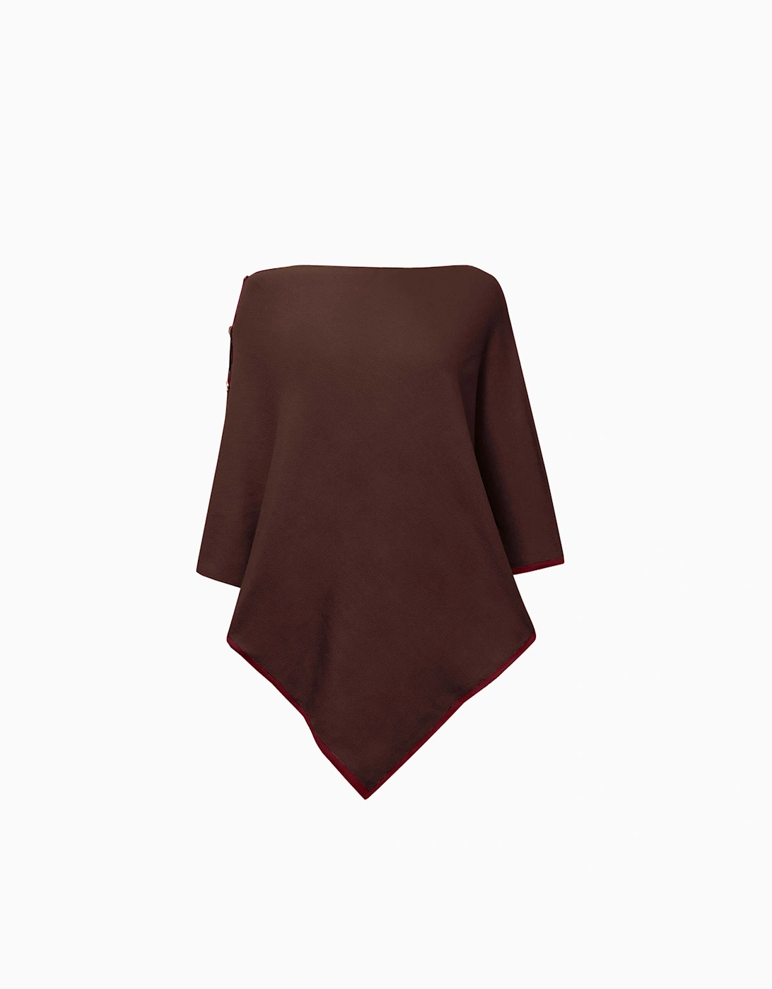Button Detail Burgundy Poncho Top