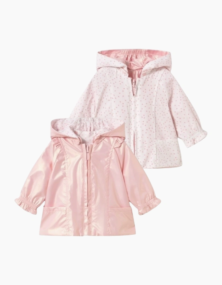 Girls Pale Pink Reversible Windbreaker Jacket