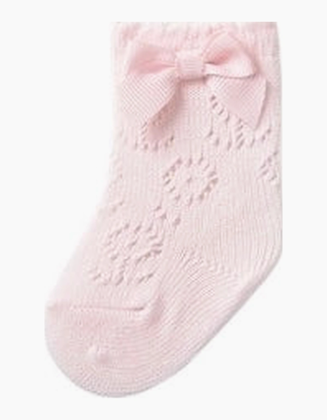 Girls Pale Pink Bow Socks, 3 of 2