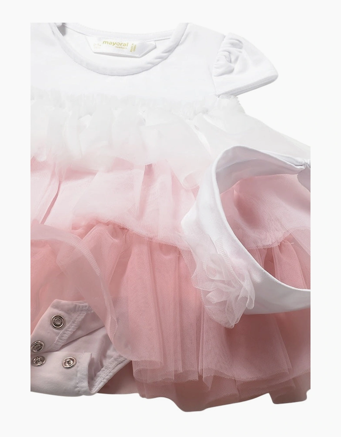 Girls Pale Pink Tulle Layered Romper