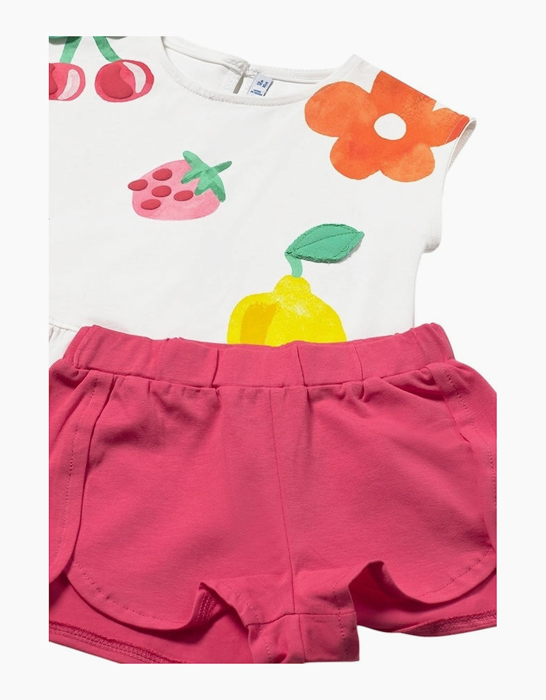 Girls Fuchsia Pink Fruit Short Set