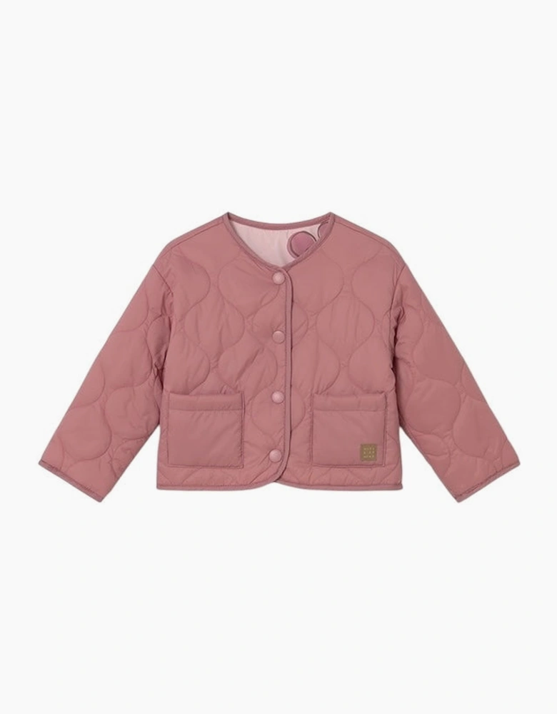 Girls Pink Reversible Quilted Jacket