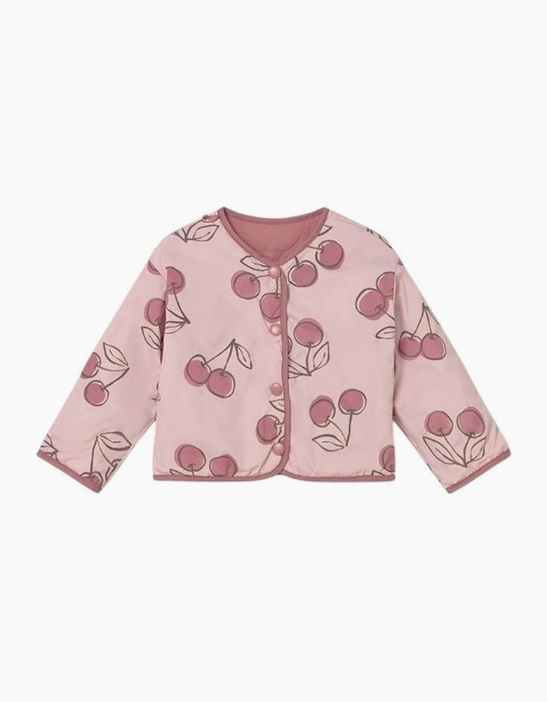 Girls Pink Reversible Quilted Jacket