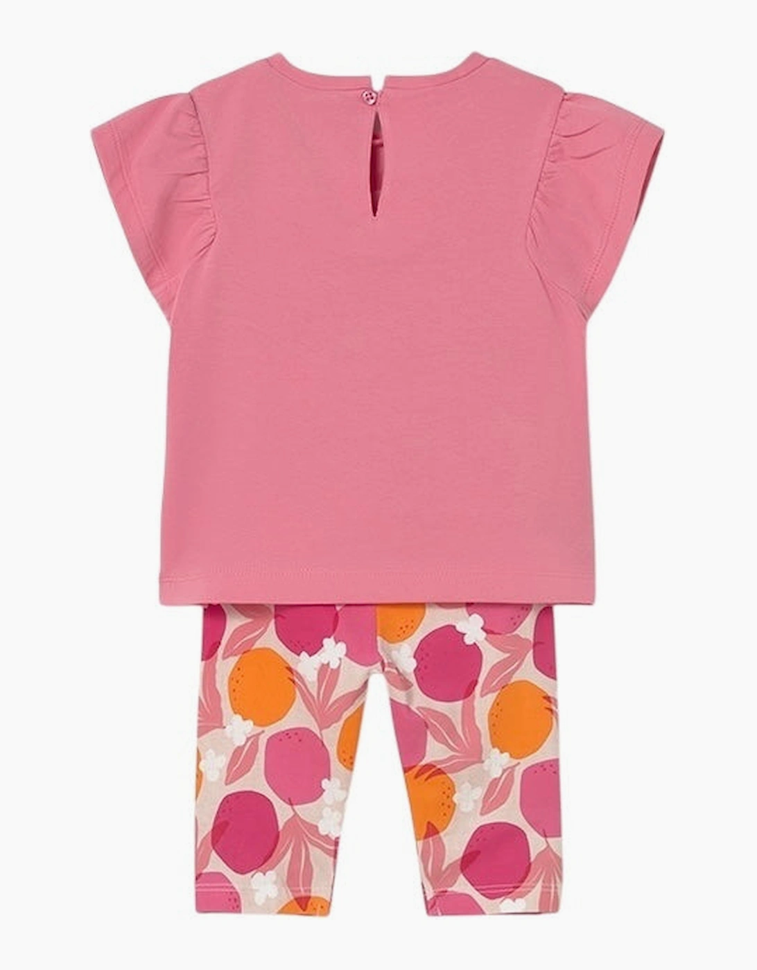 Girls Pink Print Capri Legging Set