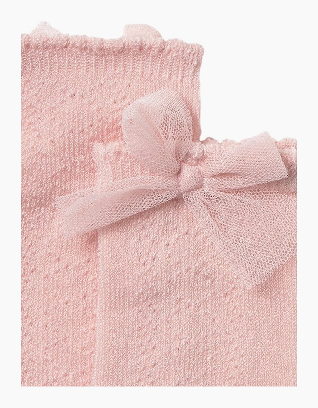 Girls Blush Pink Bow Socks