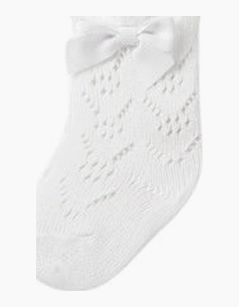 Girls White Bow Socks