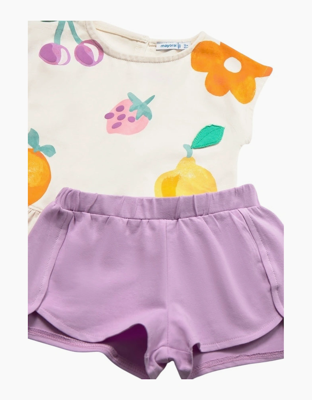 Girls Lilac Fruit Short Set