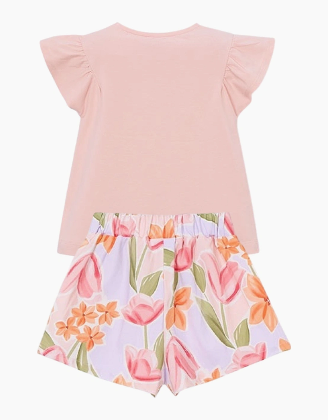 Girls Blush Pink Print Short Set