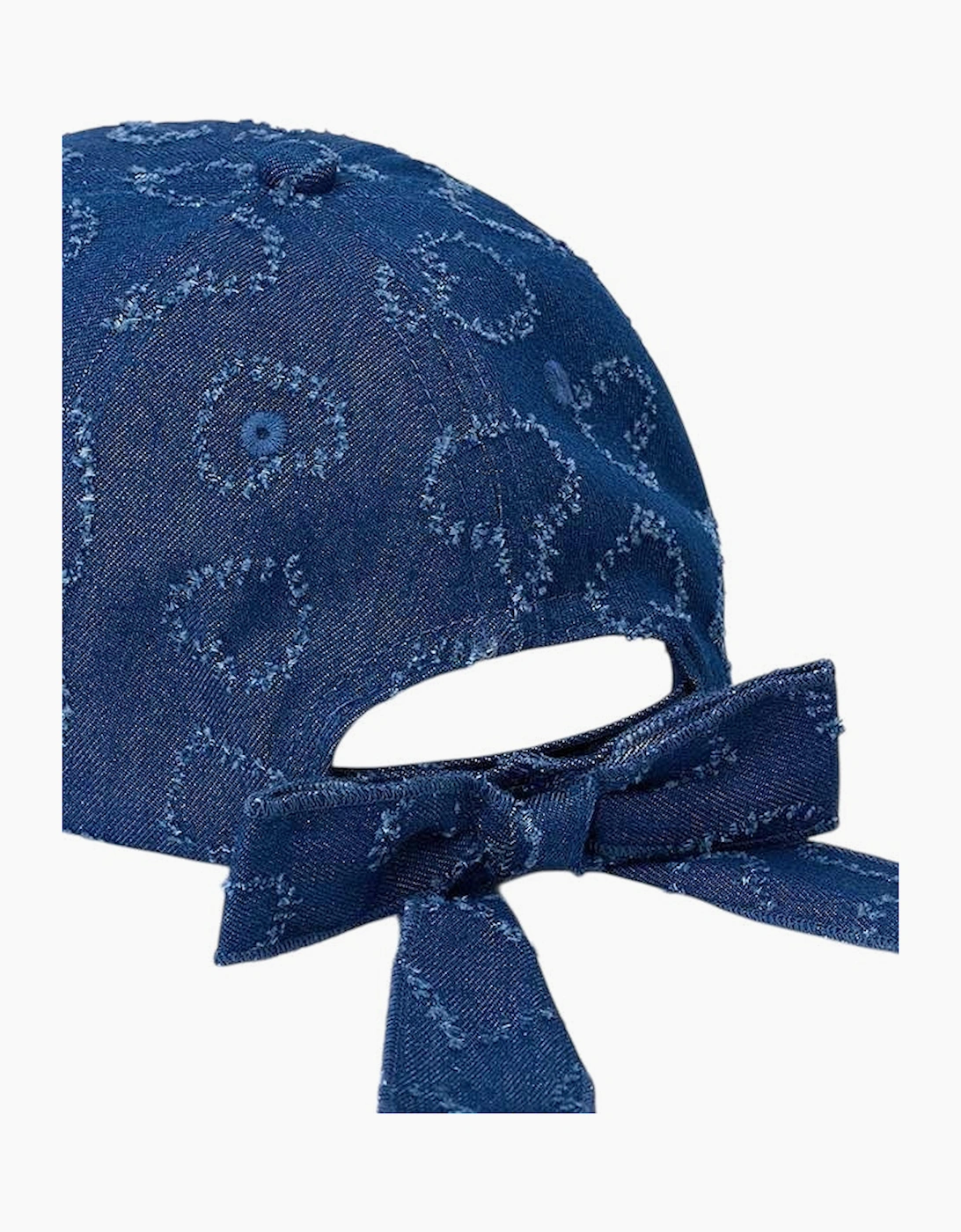 Girls Blue Denim Bow Cap