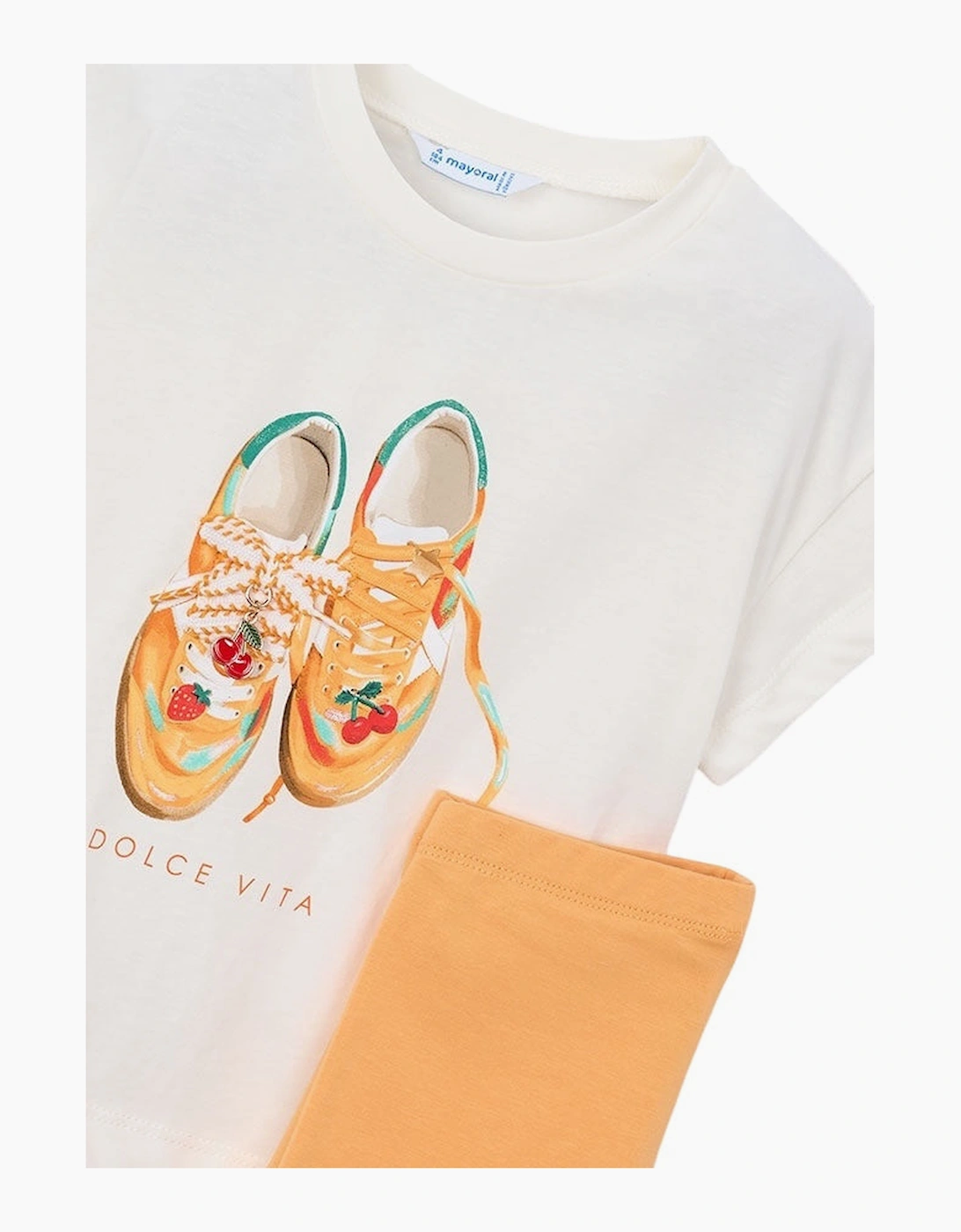 Girls Orange Bicycle Short Set