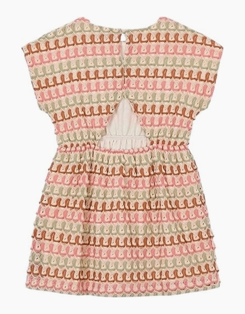 Girls Blush Pink Crochet Dress