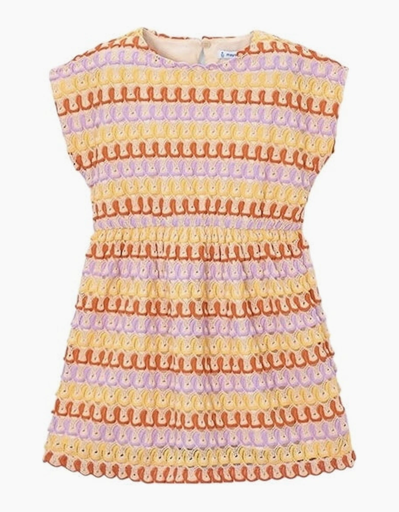 Girls Lilac Crochet Dress