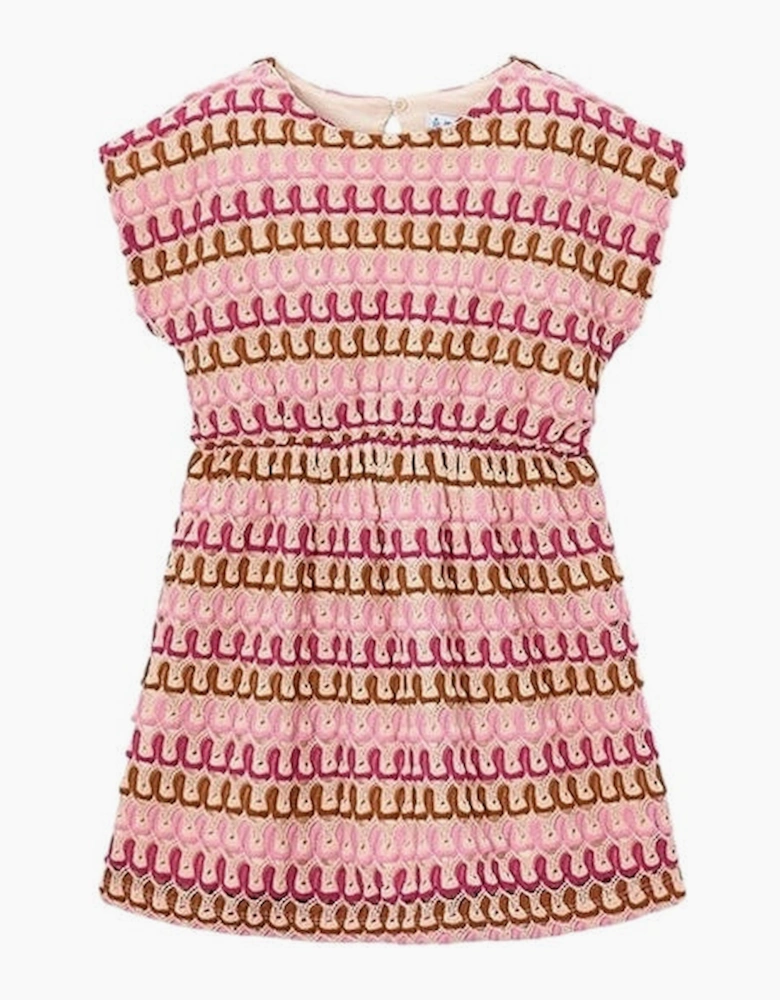 Girls Pink Crochet Dress