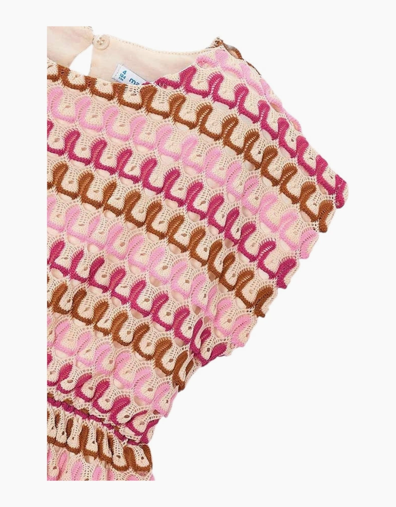 Girls Pink Crochet Dress