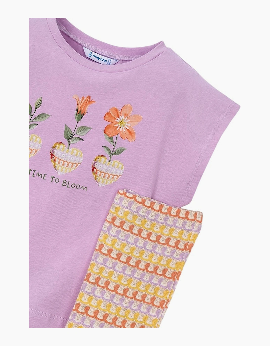 Girls Lilac Crochet Print Legging Set