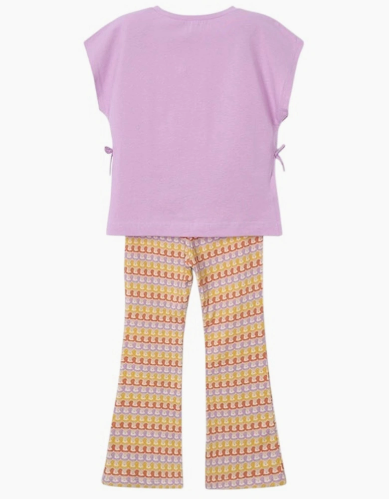 Girls Lilac Crochet Print Legging Set