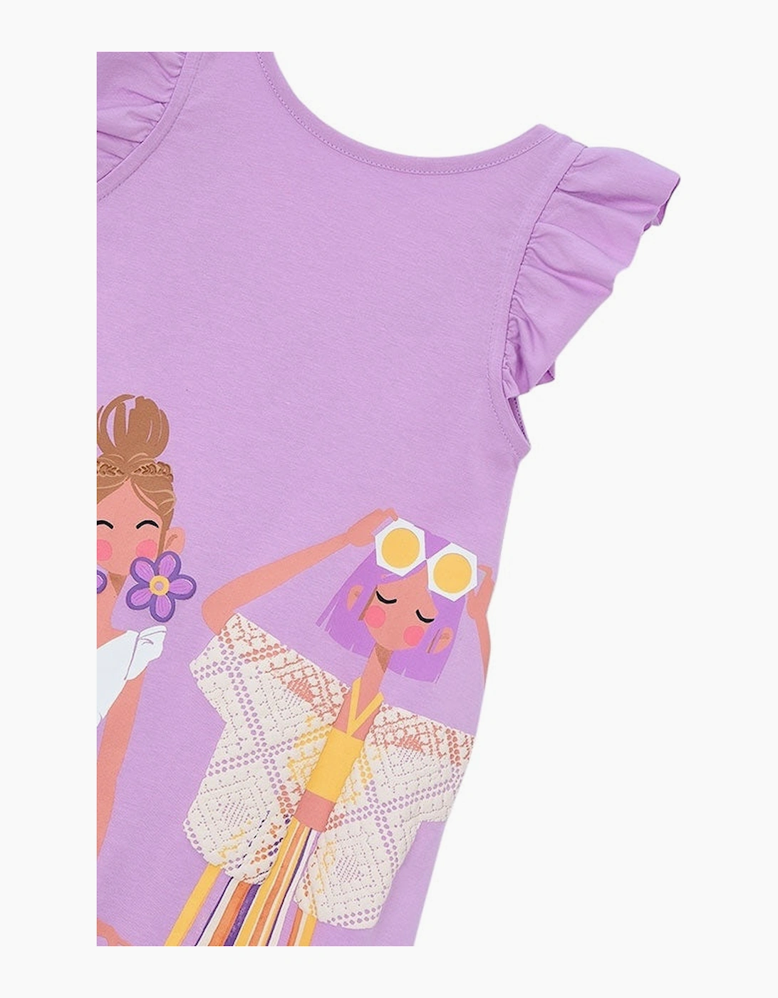 Girls Lilac Print Summer Dress