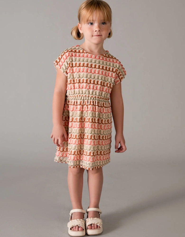 Girls Blush Pink Crochet Dress