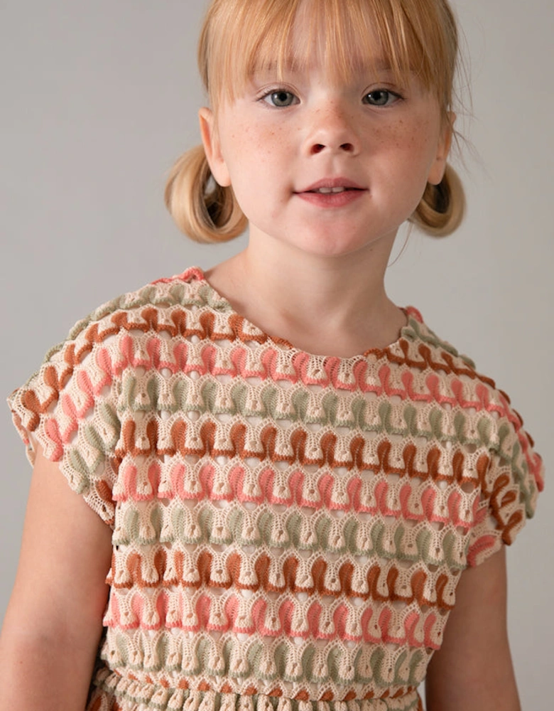 Girls Blush Pink Crochet Dress