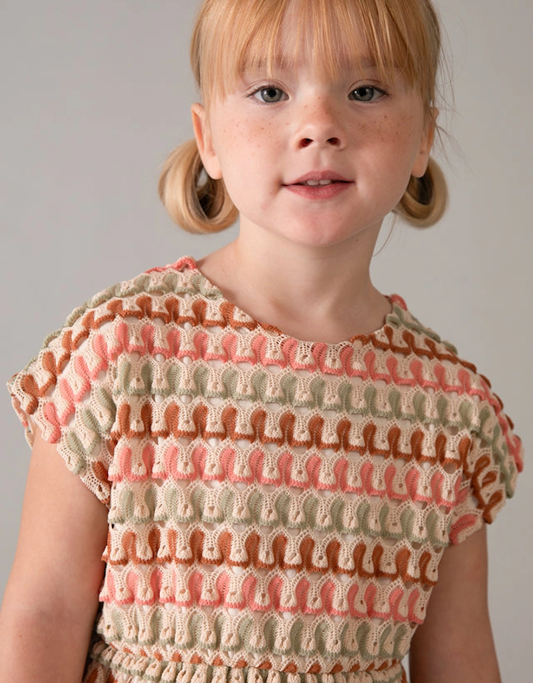 Girls Blush Pink Crochet Dress