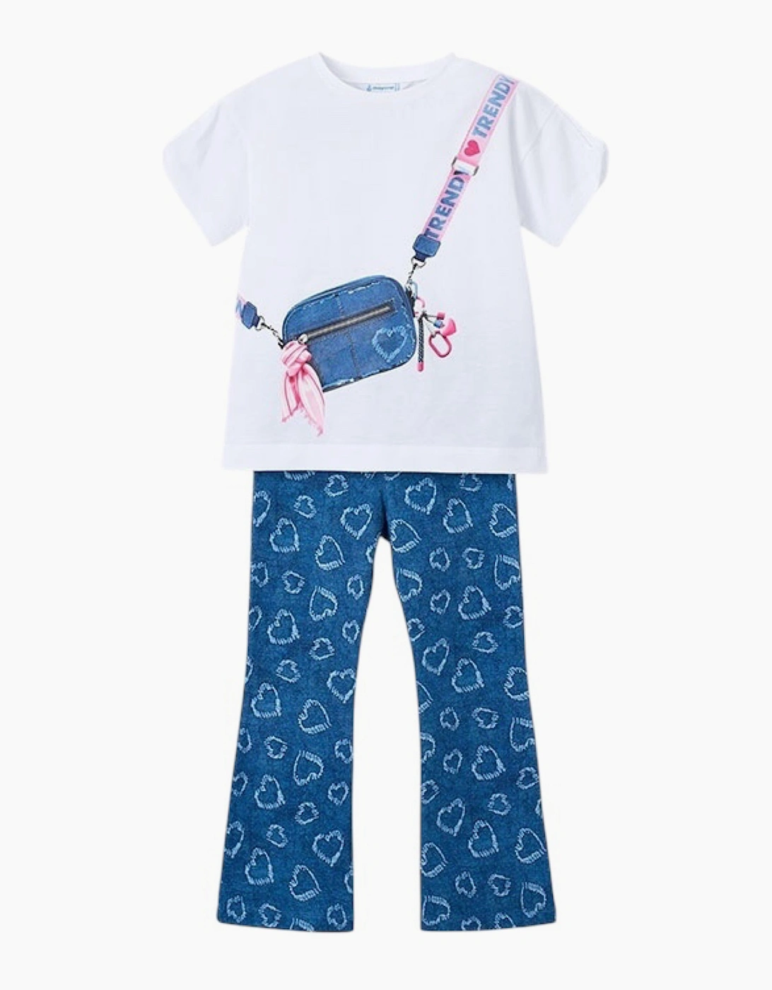 Girls Blue Bag Legging Set, 5 of 4