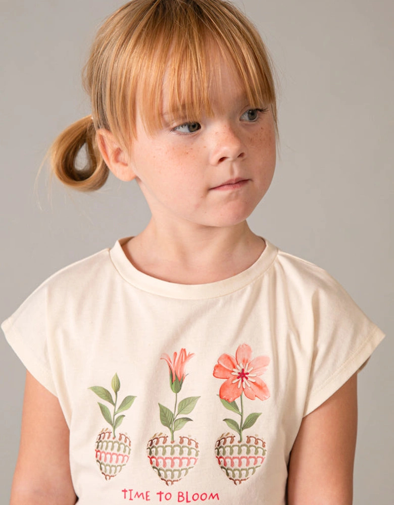 Girls Blush Pink Crochet Print Legging Set