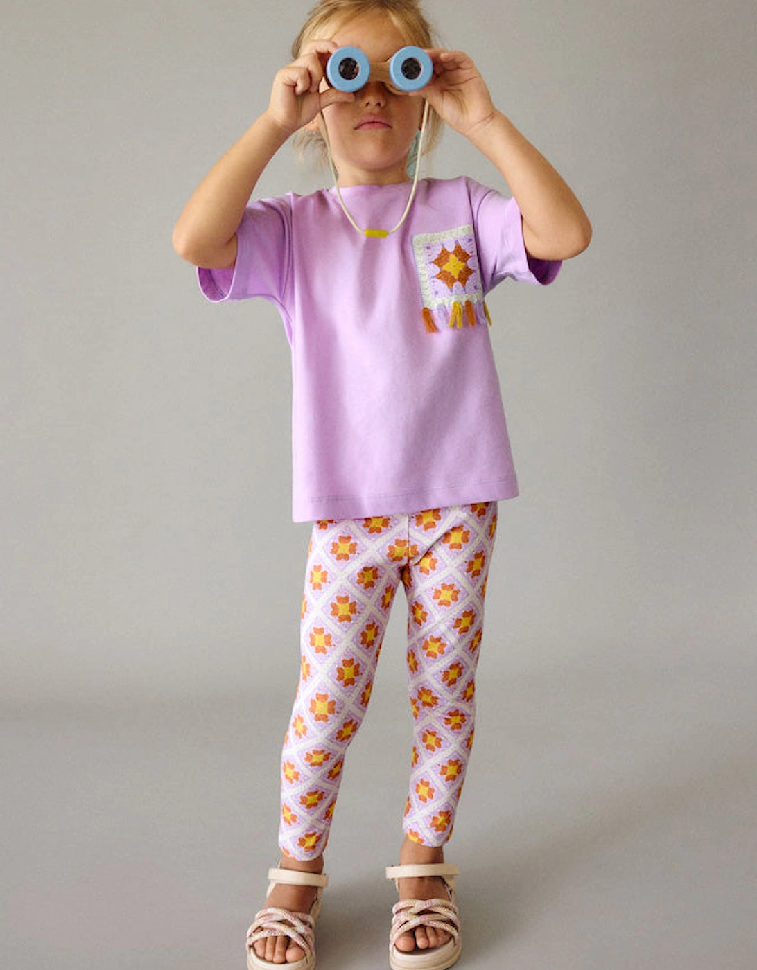 Girls Lilac Print Legging Set