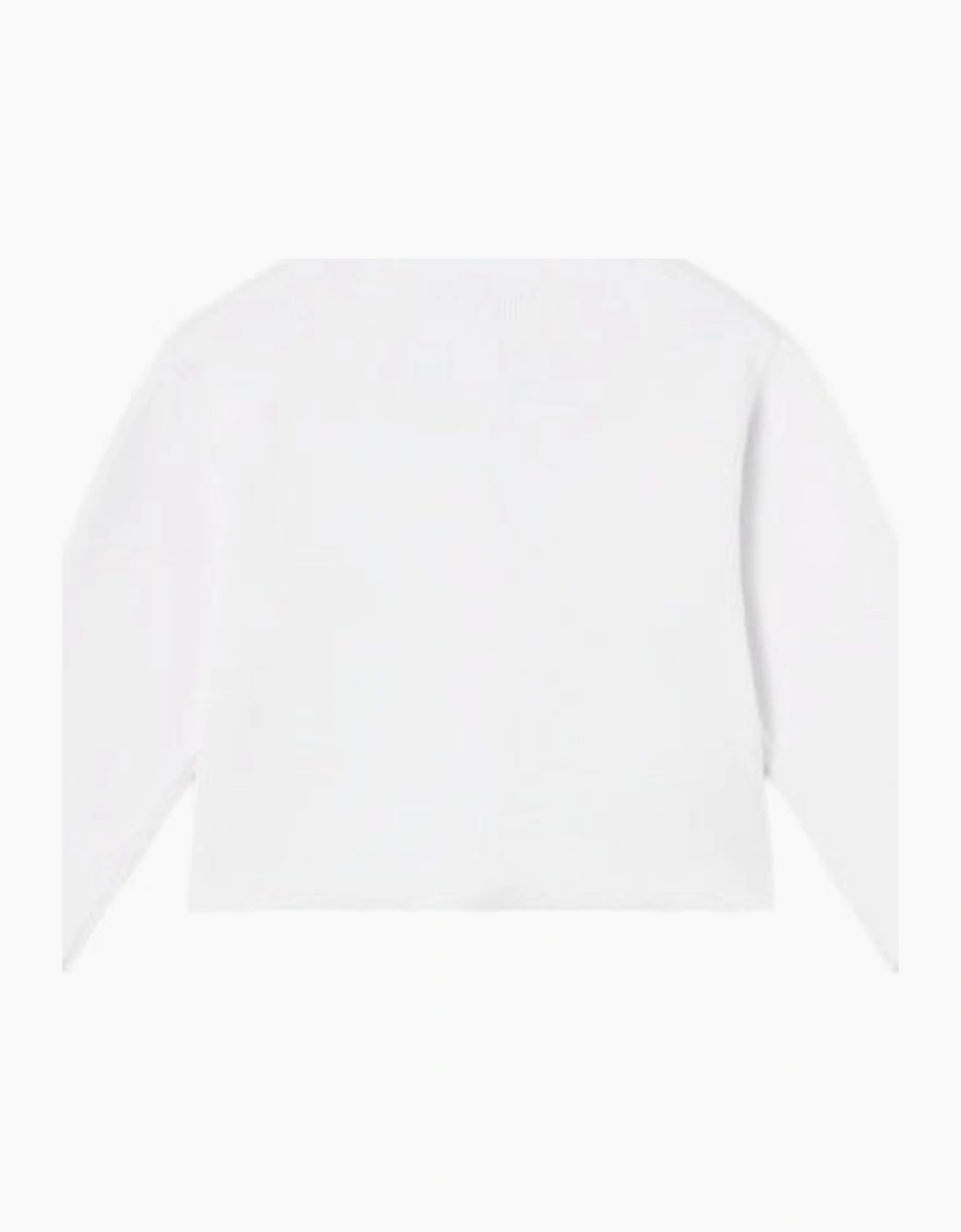 Girls White Ribbed Bow Cardigan