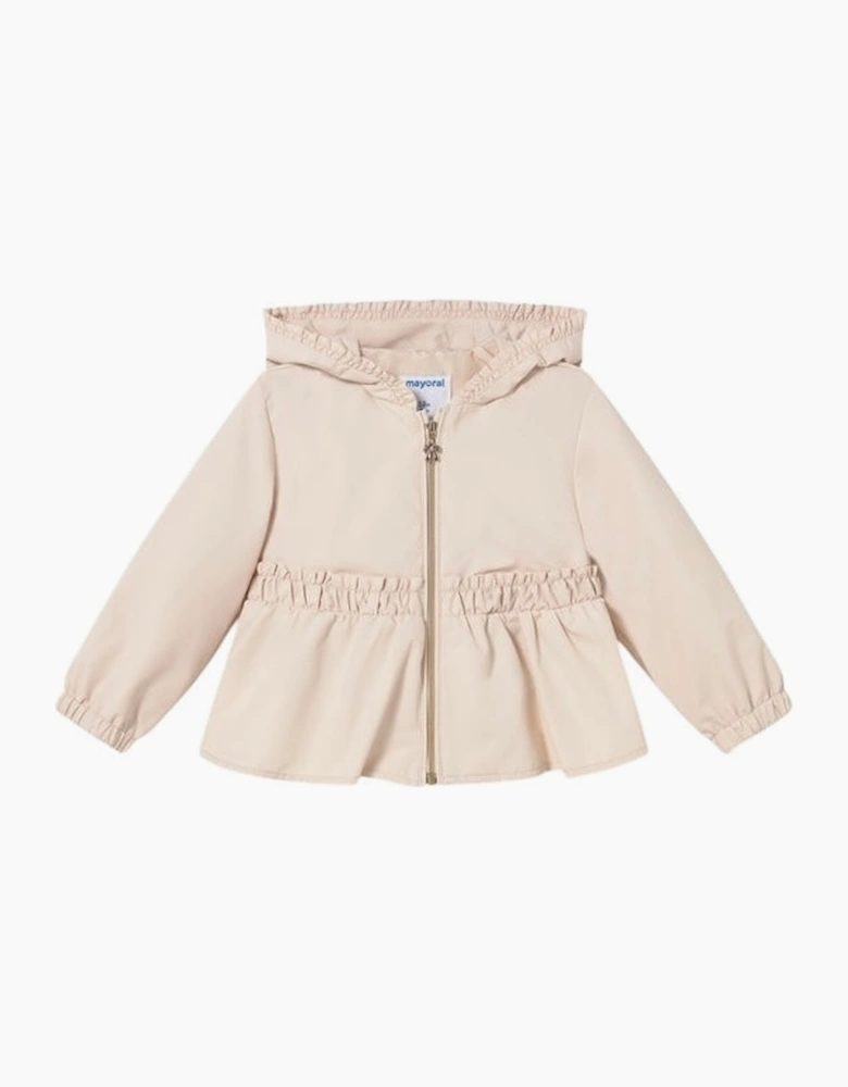 Girls Beige Windbreaker Jacket